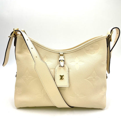 Louis Vuitton Carriage PM Monogram Empreinte Leather Off White Shoulder Bag Gold