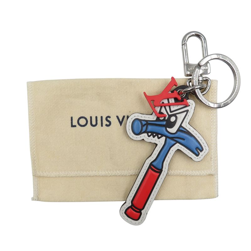 Louis Vuitton LV Comic Porte Cles Hammer Mp3107 Monogram PVC Metal White Blue