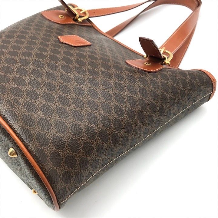 Celine Macadam Tote Brown Leather