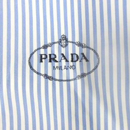 24ss Prada Button Down Shirt Blouse Cut and Sewn Gold Button Logo Embroidery