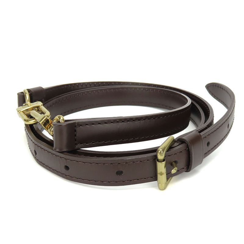 Louis Vuitton Shoulder Strap Leather Brown Gold Hardware For Damier Accessories