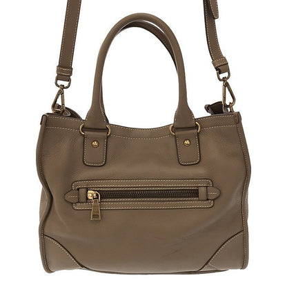 Prada - Leather 2-way Shoulder Tote Bag - Beige - Women
