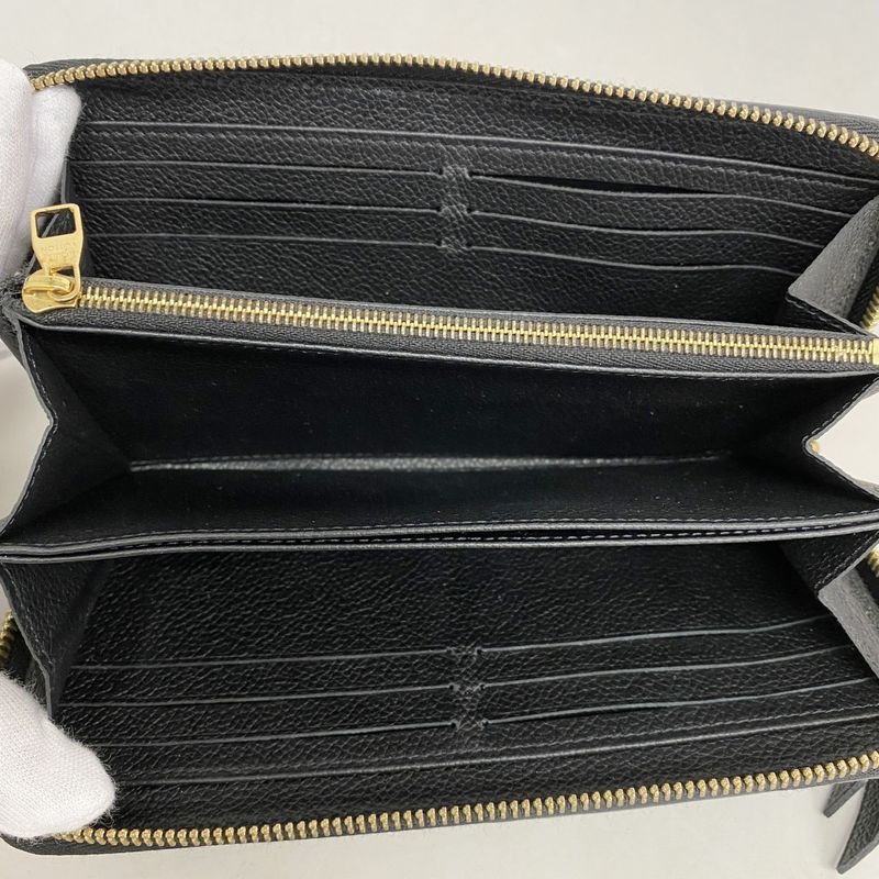 Louis Vuitton Monogram Empreinte Zippy Wallet M61864 Noir Black Ladies