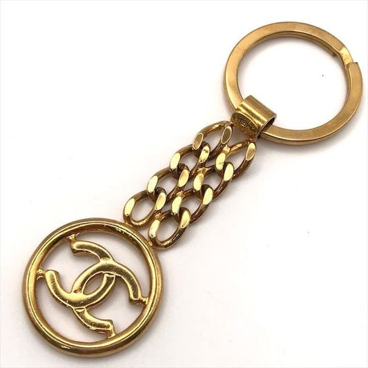 Chanel Circle CC Logo Chain Key Holder Key Ring Gold