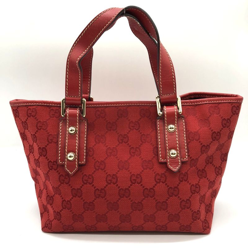 Gucci 257249 Handbag Mini Bag Small Red GG Canvas/leather Ladies Fashion