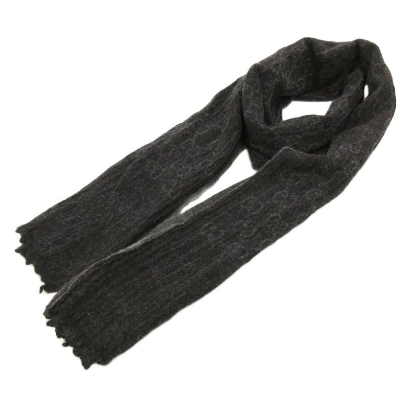 Gucci Muffler Shawl GG Canvas Logo Black JS AA GY19 Scarf
