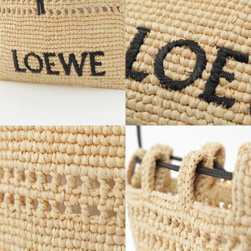 Loewe Raffia Drawstring Ring Pocket Shoulder Bag C756phpx01 Natural