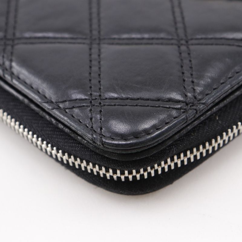 Chanel Paris New York Line Matelasse Lambskin Black Ladies Long Wallet