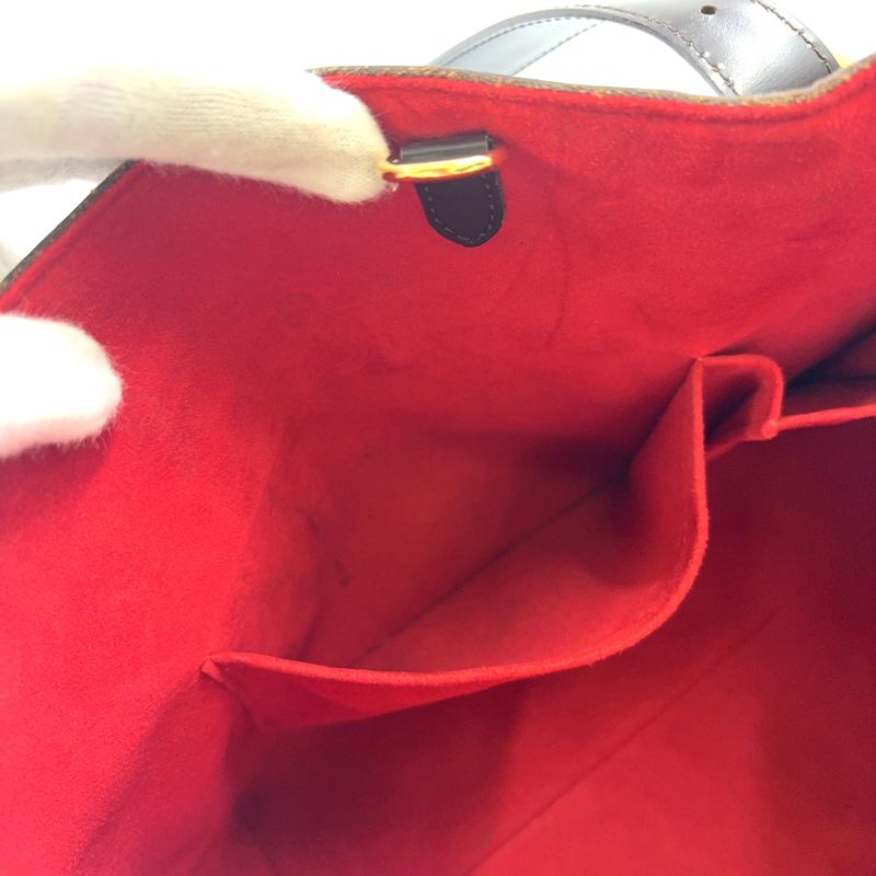 Louis Vuitton Hampstead MM Damier Ebene Damier Ebene Leather × PVC Brown Tote