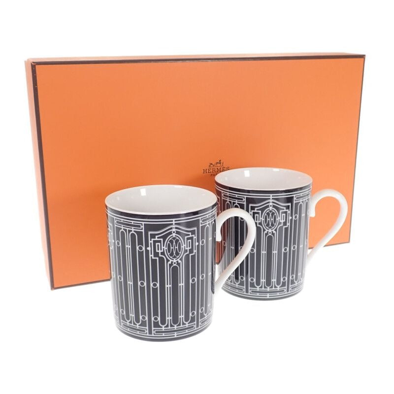 Hermes ASHE DECO Pair Of Cups Set 2 Tableware Western Mugs