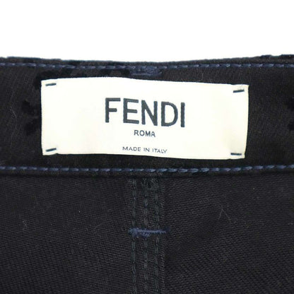 Fendi Calligraphy Flocky Denim Pants Flp585 A5xb Black 40