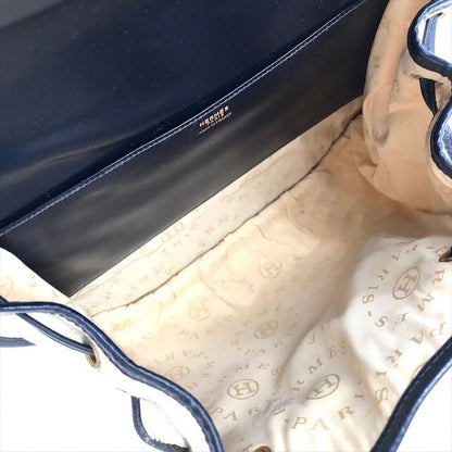Hermes Toile Canvas Shoulder Bag Navy