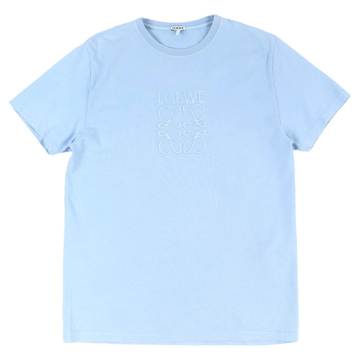Loewe Cotton Logo Anag Lambskin Letter Embroidery Crew Neck Short Sleeve