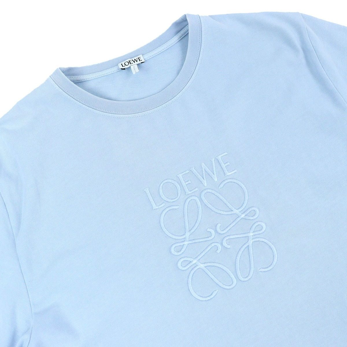 Loewe Cotton Logo Anag Lambskin Letter Embroidery Crew Neck Short Sleeve — view 3