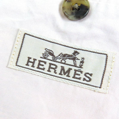 Hermes 23SS 100% Cotton Pocket Design Single Tailored Jacket Light Pink 48 Made