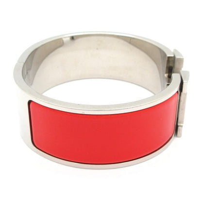 Hermes Bangle Click Clack H Silver X Red