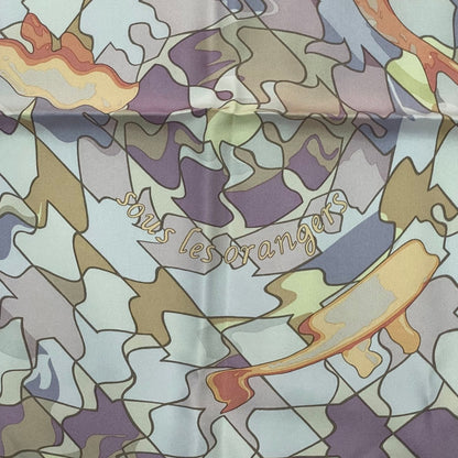 Hermes Scarf Silk Carre 90 Sous les Oranges Under the Orange Tree Beige — view 7
