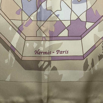 Hermes Scarf Silk Carre 90 Sous les Oranges Under the Orange Tree Beige — view 8