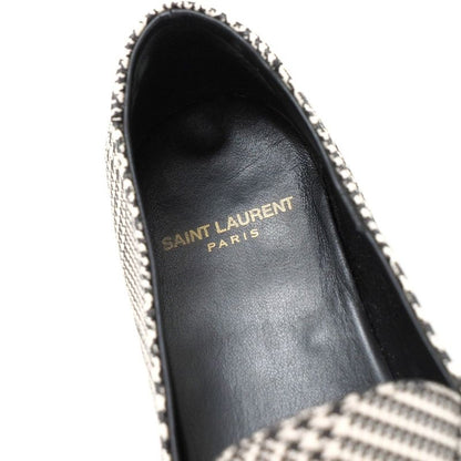 Saint Laurent Paris Loafers Size 40 Staggered Check Logo Smoo Scuff Zipper