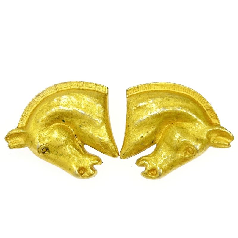 Hermes GP Bijouterie Fantaisie Horsehead Earrings with Box 307831 Earrings