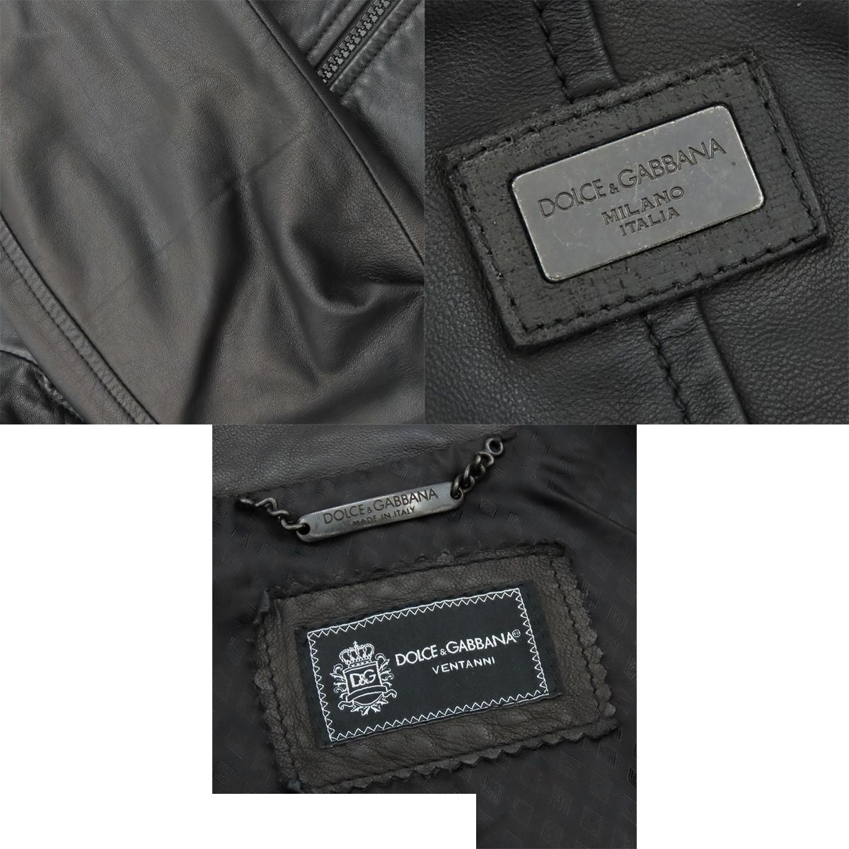 Dolce & Gabbana Single Rider's Jacket Black Lambskin 20 Anniversary Limited — view 8