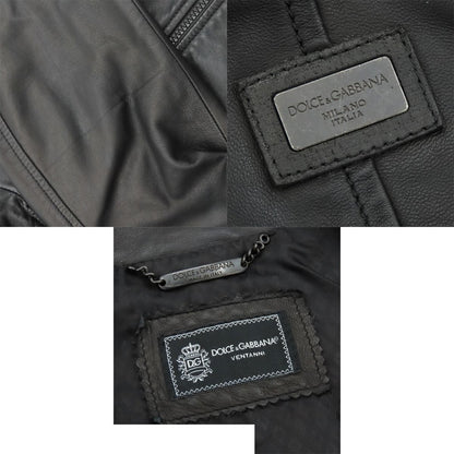 Dolce & Gabbana Single Rider's Jacket Black Lambskin 20 Anniversary Limited — view 8