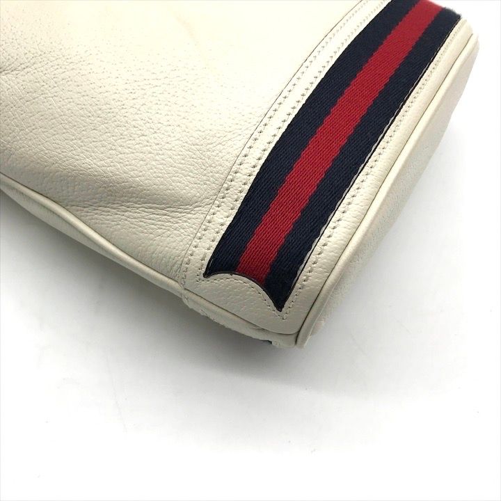 Gucci Leather Small Bucket Ophidia Gghardware 2-Way Bag White
