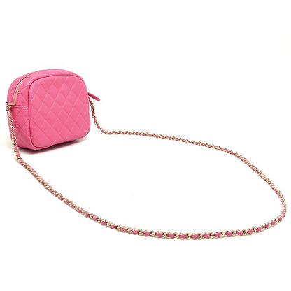 Chanel Mini Matelasse Chain Shoulder Caviar Skin Coco Mark Pink