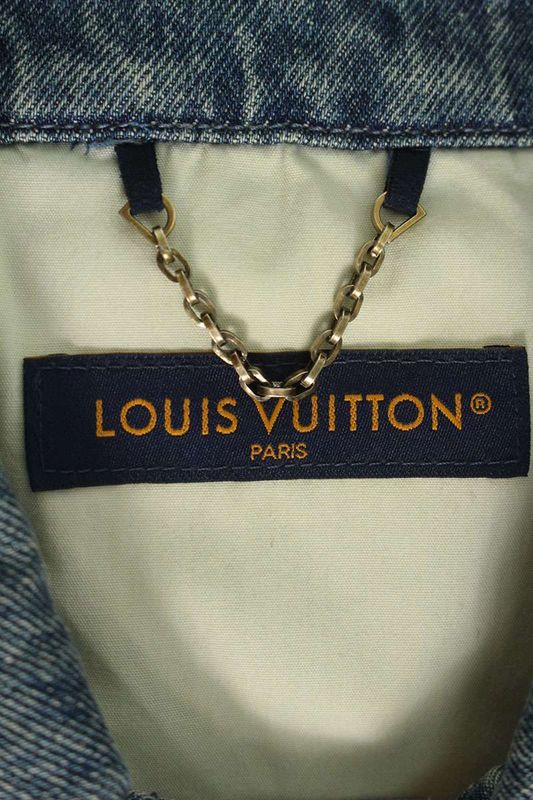 Louis Vuitton 23AW Rm232q Y38 Hos46w Monogram All Over Denim Short Sleeve Shirt