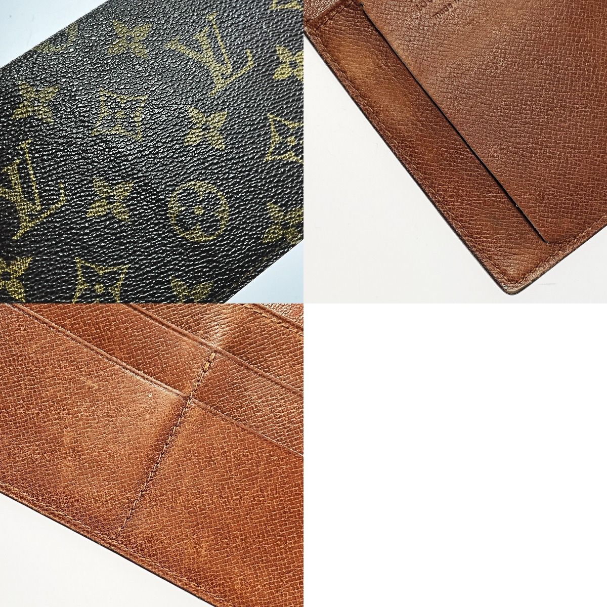 Louis Vuitton Monogram Porto Chequier Double M62223 Brown Long Wallet Unisex