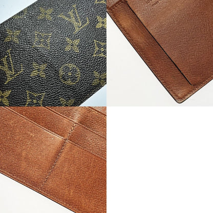 Louis Vuitton Monogram Porto Chequier Double M62223 Brown Long Wallet Unisex
