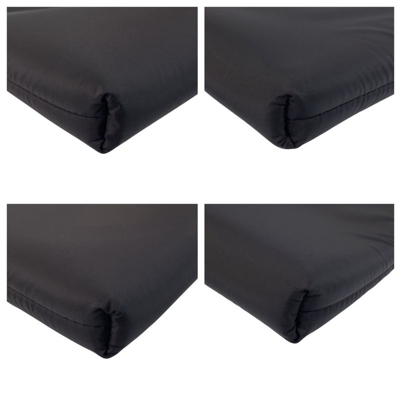 Prada Tessuto Triangle Logo Plate Black Silver Hardware Nylon Clutch Bag Second