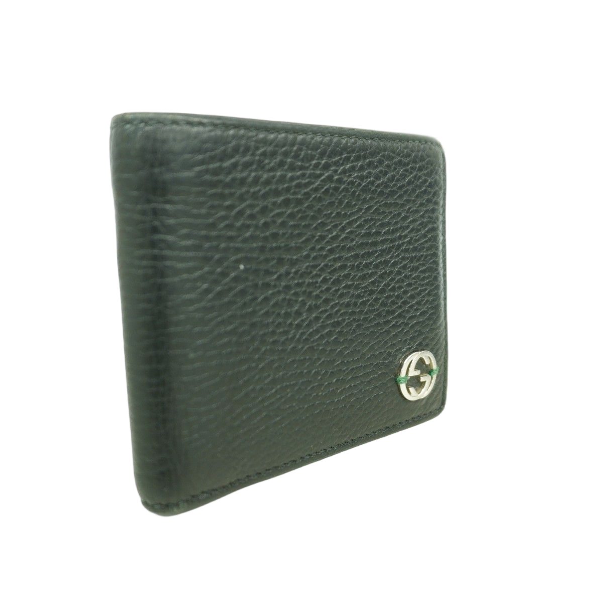 Gucci Wallet Interlocking Leather Black Silver — view 2