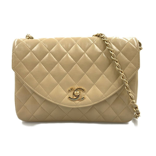Chanel Quilted Single Flap Chain Shoulder Bag Khaki