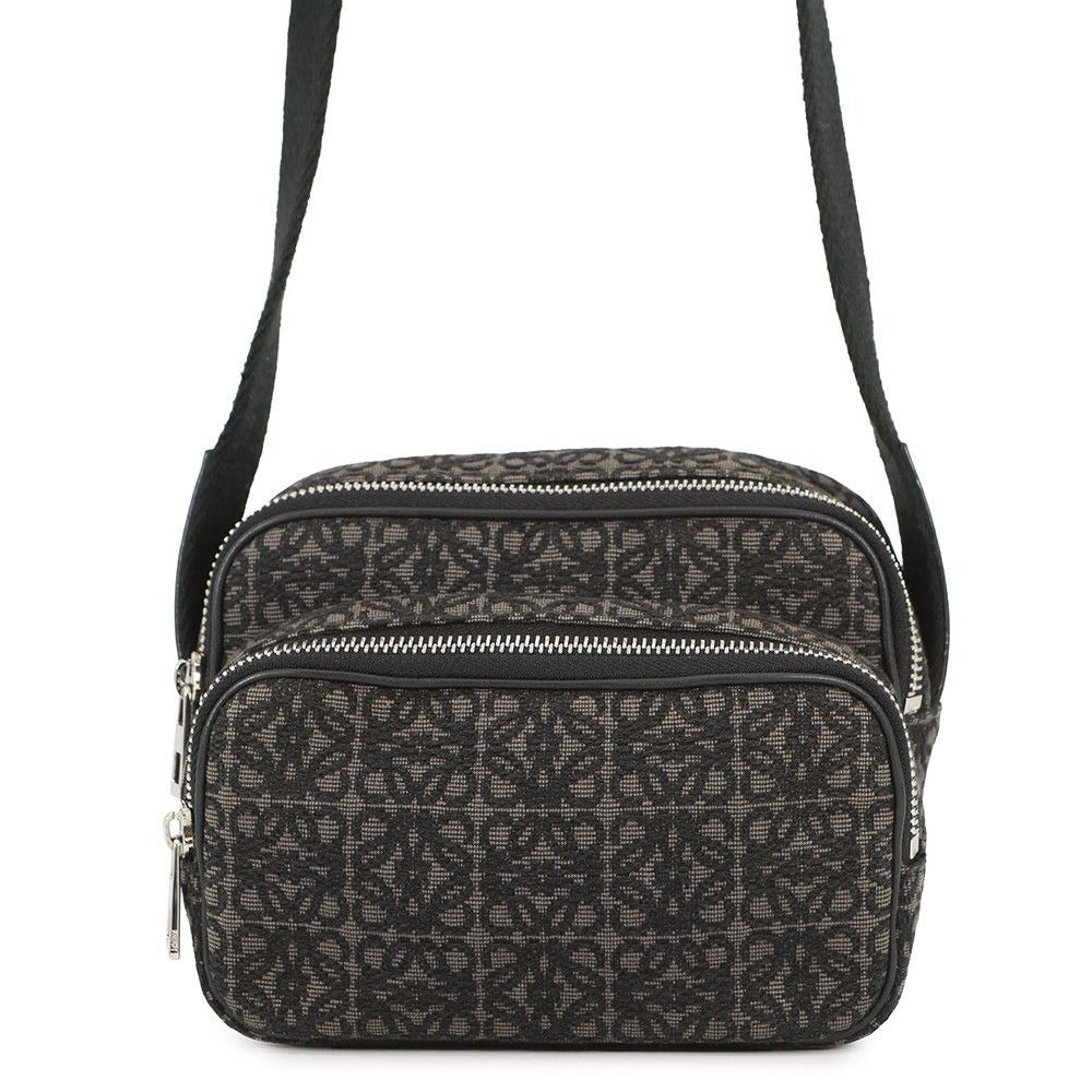Loewe Shoulder Bag Repeat Anagram Mini Pochette Canvas Chaco Le Grey-black