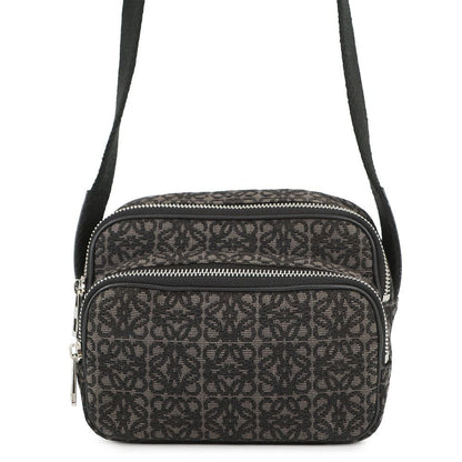 Loewe Shoulder Bag Repeat Anagram Mini Pochette Canvas Chaco Le Grey-black
