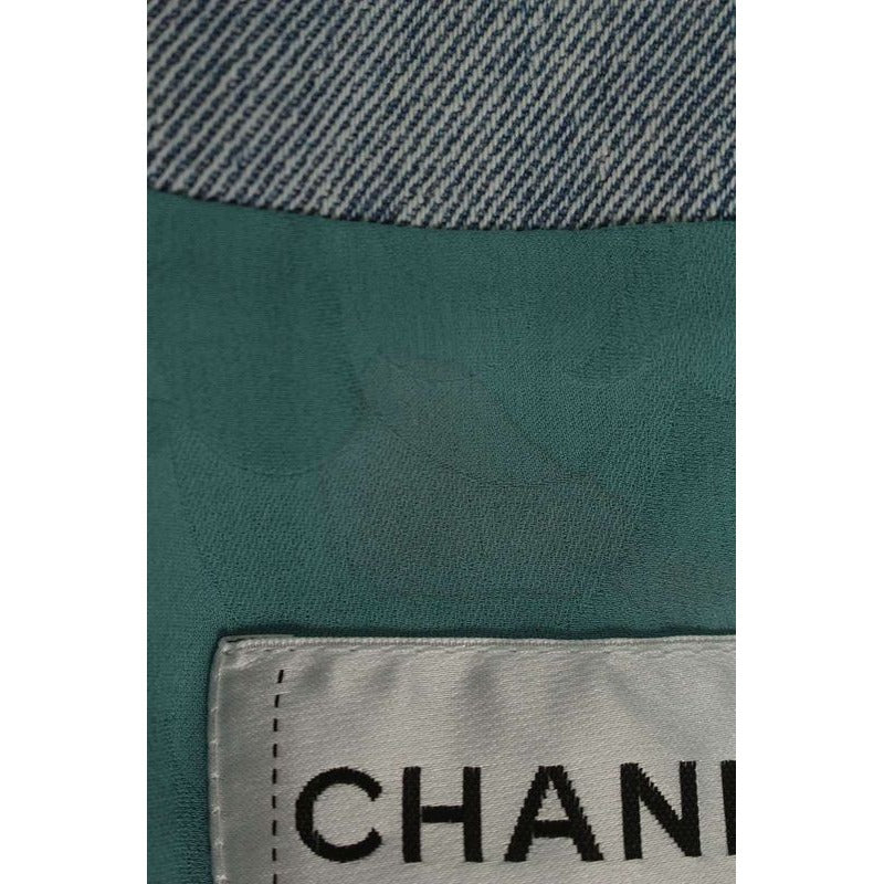 Chanel Tweed Denim Switched Blouson Jacket 40 — view 3