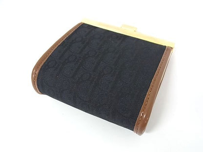 Christian Dior Trotter Canvas And Leather Coin Case Coin Purse Black Fk7613