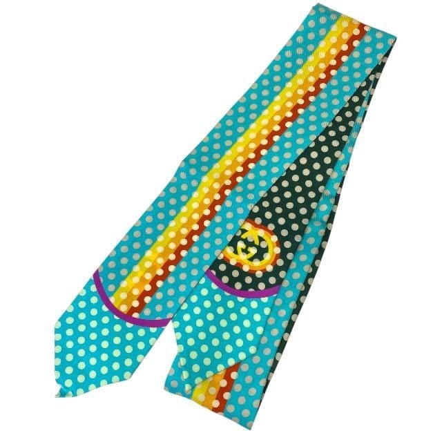 Gucci Scarf Bandana Interlocking G Accessories Small Pattern Dotted Silk