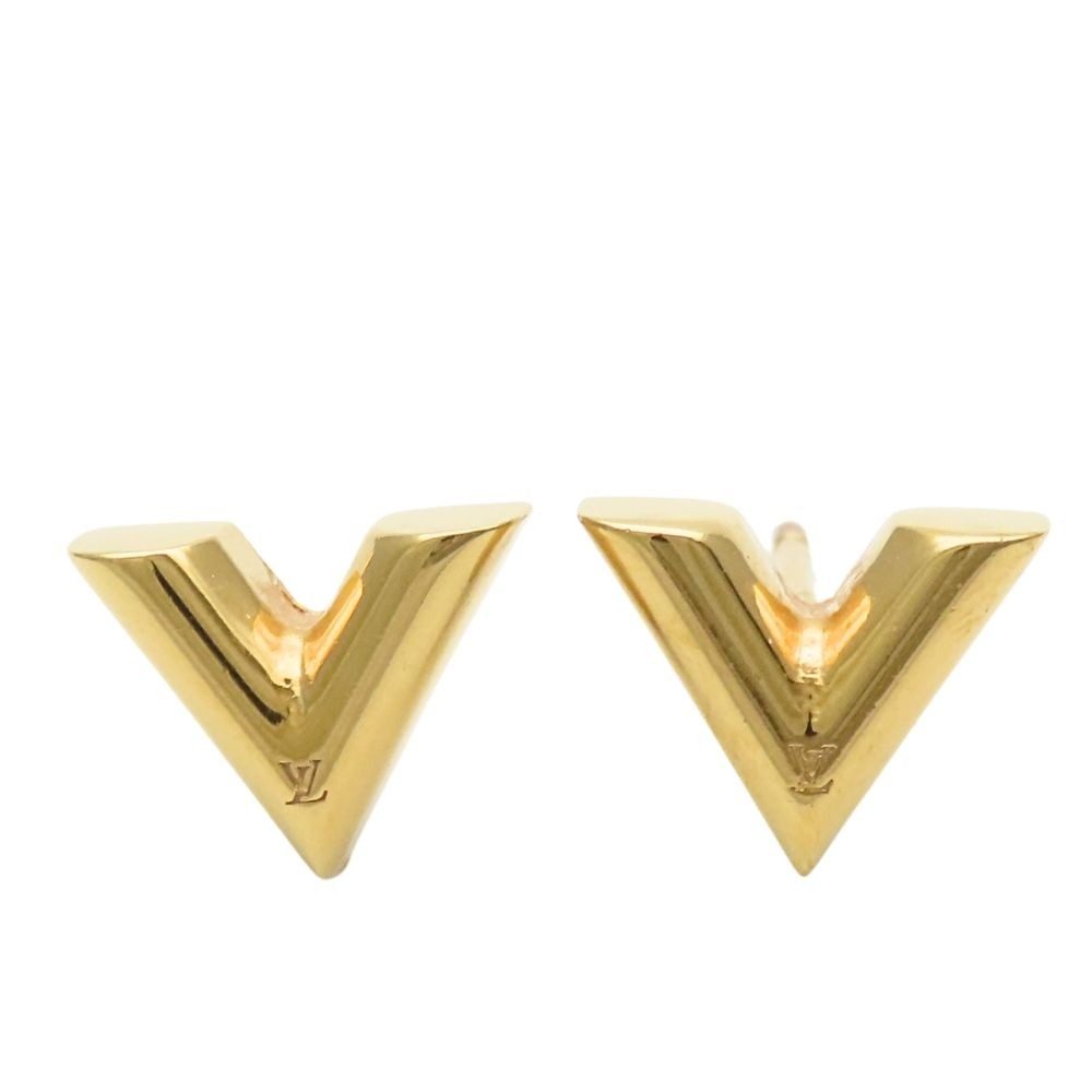 Louis Vuitton Earrings Essential Metal Gold Plated