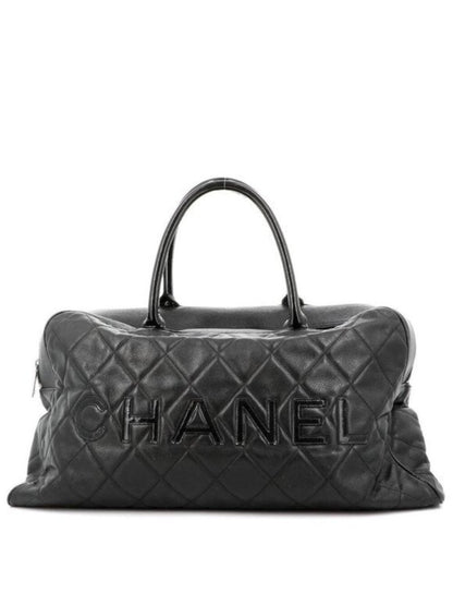 Chanel CC Caviar XL Travel Bag Bowler Tote Weekender Boston Duffle
