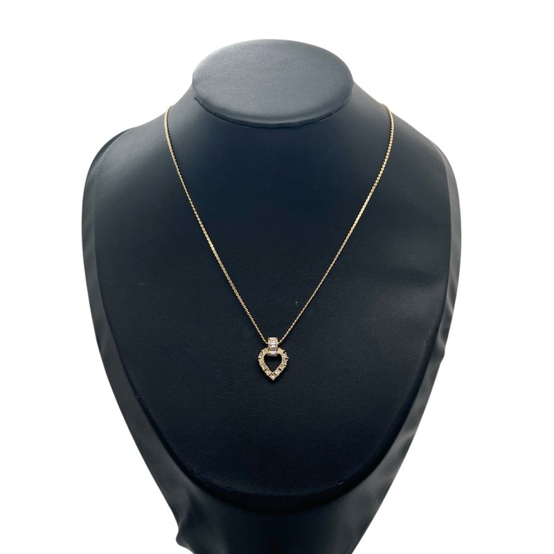 Christian DIOR Necklace Metal Rhinestone Gold Plated Gold