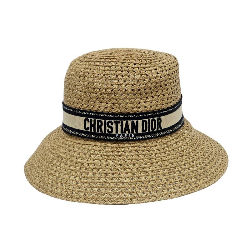 Dior D Bobby Wide Brim Hat 34 Dbp924 G153 Beige Black Size 57