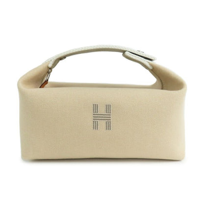 Hermes Brid A Black PM Natural Cotton Canvas Pouch Handbag