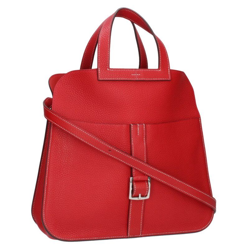 Hermes Arsene 31 C Engraved Svhardware Taurillon Clemence Rouge Cazac Shoulder