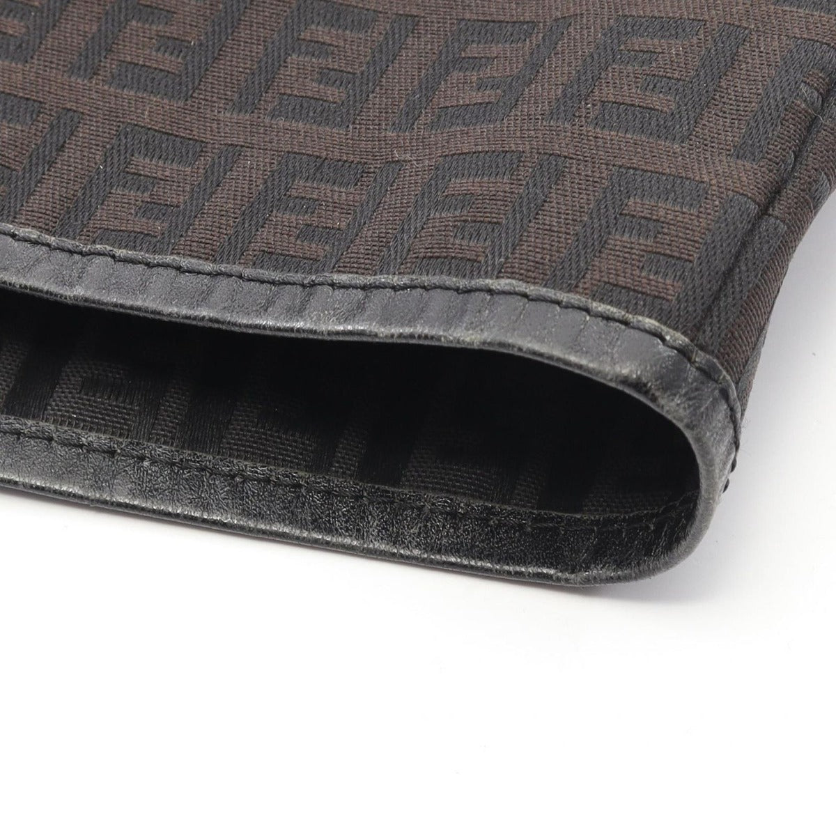 Fendi Tote Zucchino Dark Brown Canvas Leather — view 5