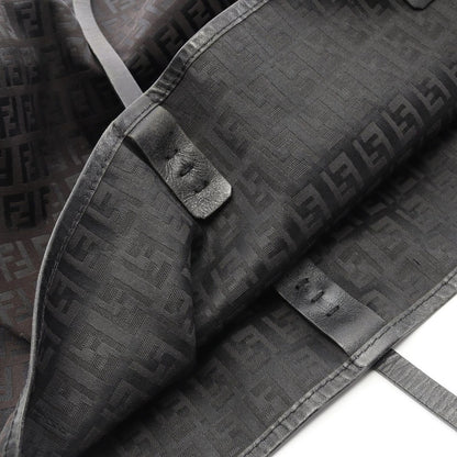 Fendi Tote Zucchino Dark Brown Canvas Leather — view 9