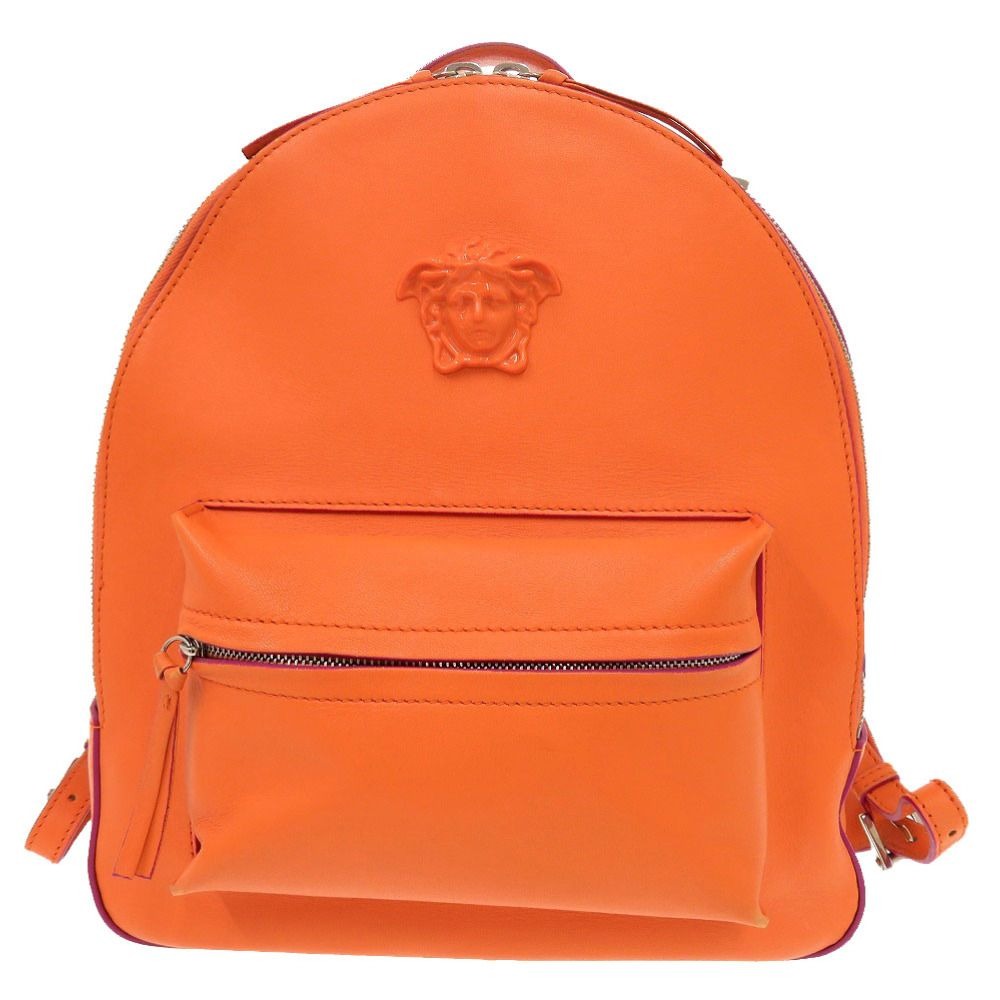 Versace Gianni Medusa Leather Orange Backpack