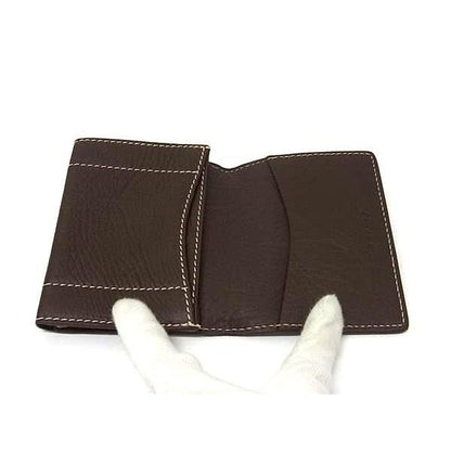 Celine Triomphe Leather Card Case Holder Business Brown — view 3