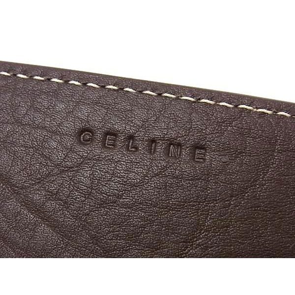 Celine Triomphe Leather Card Case Holder Business Brown — view 5
